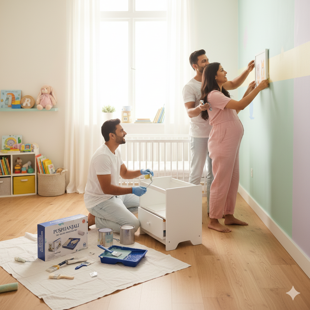 Self Painting Kit for Walls and Other Surfaces with Stencil