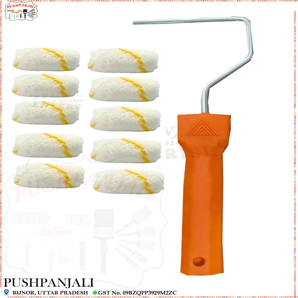 Yellow Line 2 Inch Roller Set (Push Handle) (1 Handle + 10 Refills)